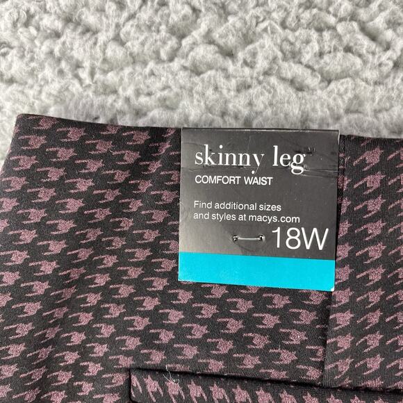 ALFANI PANTS WOMENS 18W PLUS RED BLACK SKINNY LEG COMFORT WAIST 40x29 NWT NEW - Picture 7 of 12